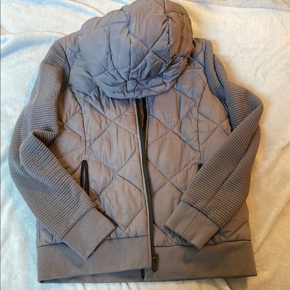 Marc New York Mixed Material Quilted Puffer Jacket with Ribbed Knit Sleeves - Picture 5 of 16